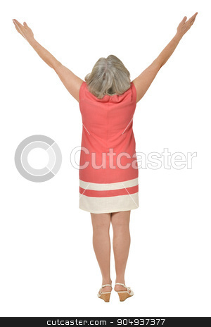 To use this stock image in your creative project, please select the size you need over to the right and click the "Add to Cart" button.
Your downloaded image will come with the Cutcaster watermark removed so don’t worry about the watermark you see on this page. Senior woman in bright dress stock photo, Portrait of senior woman in bright dress on white background by Ruslan Huzau