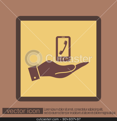 To use this stock image in your creative project, please select the size you need over to the right and click the "Add to Cart" button.
Your downloaded image will come with the Cutcaster watermark removed so don’t worry about the watermark you see on this page. hand holding a smartphone with the symbol telephone handset stock vector clipart, hand holding a smartphone with the symbol telephone handset by LittleCuckoo