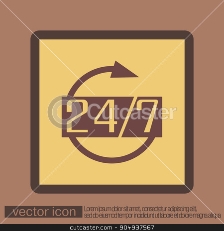 To use this stock image in your creative project, please select the size you need over to the right and click the "Add to Cart" button.
Your downloaded image will come with the Cutcaster watermark removed so don’t worry about the watermark you see on this page. 24 7 character . 247 . open 24 hours a day and 7 days a week icons stock vector clipart, 24 7 icon. open 24 hours a day and 7 days a week icons by LittleCuckoo