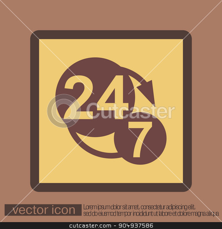 To use this stock image in your creative project, please select the size you need over to the right and click the "Add to Cart" button.
Your downloaded image will come with the Cutcaster watermark removed so don’t worry about the watermark you see on this page. 24 7 character . 247 . open 24 hours a day and 7 days a week icons stock vector clipart, 24 7 icon. open 24 hours a day and 7 days a week icons by LittleCuckoo