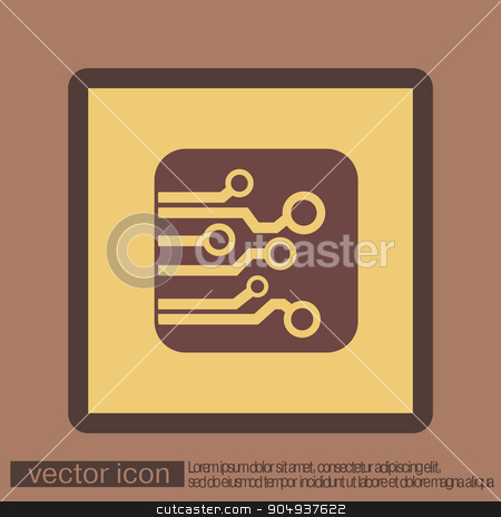 To use this stock image in your creative project, please select the size you need over to the right and click the "Add to Cart" button.
Your downloaded image will come with the Cutcaster watermark removed so don’t worry about the watermark you see on this page. Circuit board sign icon. Technology scheme symbol. stock vector clipart, Circuit board sign icon. Technology scheme symbol. by LittleCuckoo
