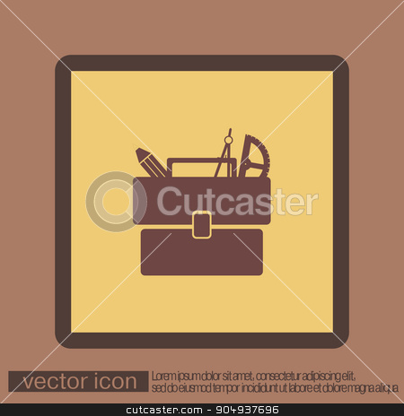 To use this stock image in your creative project, please select the size you need over to the right and click the "Add to Cart" button.
Your downloaded image will come with the Cutcaster watermark removed so don’t worry about the watermark you see on this page. School briefcase bag with stationery. Symbol office or school. stock vector clipart, School briefcase bag with stationery. Symbol office or school. by LittleCuckoo