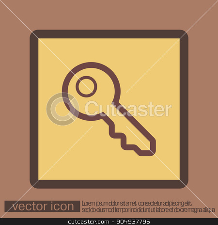 To use this stock image in your creative project, please select the size you need over to the right and click the "Add to Cart" button.
Your downloaded image will come with the Cutcaster watermark removed so don’t worry about the watermark you see on this page. key symbol icon stock vector clipart, key icon sign by LittleCuckoo