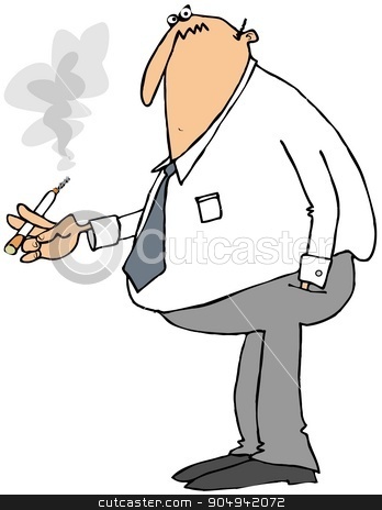 To use this stock image in your creative project, please select the size you need over to the right and click the "Add to Cart" button.
Your downloaded image will come with the Cutcaster watermark removed so don’t worry about the watermark you see on this page. Businessman smoking a cigarette stock photo, Illustration depicting a businessman smoking a cigarette. by Dennis Cox