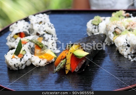 To use this stock image in your creative project, please select the size you need over to the right and click the "Add to Cart" button.
Your downloaded image will come with the Cutcaster watermark removed so don’t worry about the watermark you see on this page. Sushi California Roll stock photo, Healthy very popular Japanese food sushi california roll. by Henrik Lehnerer