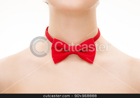 To use this stock image in your creative project, please select the size you need over to the right and click the "Add to Cart" button.
Your downloaded image will come with the Cutcaster watermark removed so don’t worry about the watermark you see on this page. red tie bow on female neck stock photo, red tie bow on female neck. White background by Kopytin Georgy