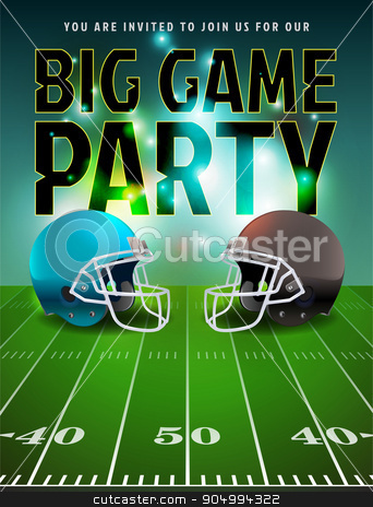 american football big game party poster stock vector super bowl party poster