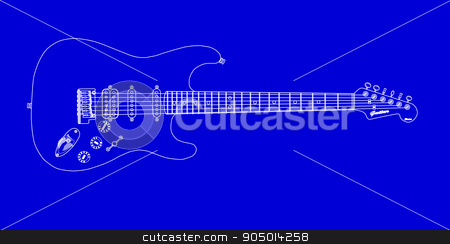 To use this stock image in your creative project, please select the size you need over to the right and click the "Add to Cart" button.
Your downloaded image will come with the Cutcaster watermark removed so don’t worry about the watermark you see on this page. Electric Guitar Blueprint stock vector clipart, A modern solid body electric guitar in blueprint by Kotto