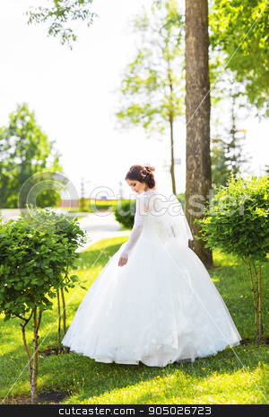 To use this stock image in your creative project, please select the size you need over to the right and click the "Add to Cart" button.
Your downloaded image will come with the Cutcaster watermark removed so don’t worry about the watermark you see on this page. Beautiful bride in white dress in the spring garden stock photo, Beautiful bride in white dress in the spring garden by Satura86