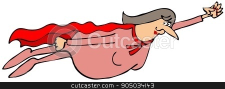 To use this stock image in your creative project, please select the size you need over to the right and click the "Add to Cart" button.
Your downloaded image will come with the Cutcaster watermark removed so don’t worry about the watermark you see on this page. Female superhero flying stock photo, Illustration of a woman superhero flying with her red cape rippling in the wind. by Dennis Cox