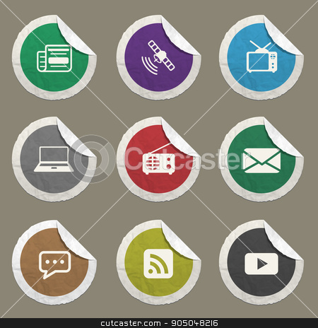 To use this stock image in your creative project, please select the size you need over to the right and click the "Add to Cart" button.
Your downloaded image will come with the Cutcaster watermark removed so don’t worry about the watermark you see on this page. media icons set stock vector clipart, media vector icons for web sites and user interface by Maksim Rybak