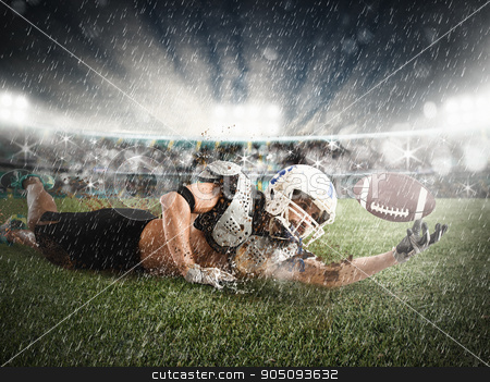 To use this stock image in your creative project, please select the size you need over to the right and click the "Add to Cart" button.
Your downloaded image will come with the Cutcaster watermark removed so don’t worry about the watermark you see on this page. Catch the ball stock photo, Football player rushes to catch the ball by Federico Caputo