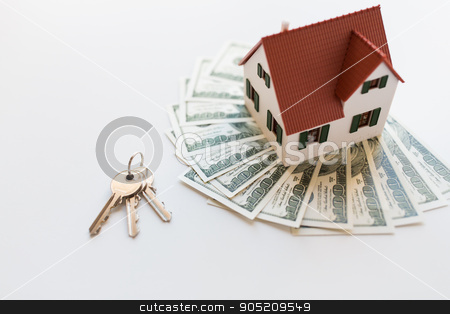 To use this stock image in your creative project, please select the size you need over to the right and click the "Add to Cart" button.
Your downloaded image will come with the Cutcaster watermark removed so don’t worry about the watermark you see on this page. close up of home model, money and house keys stock photo, mortgage, investment, real estate and property concept - close up of home model, dollar money and house keys by Syda Productions