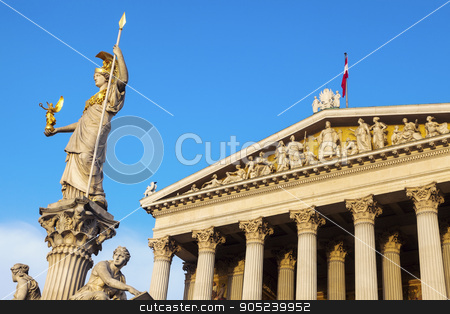 To use this stock image in your creative project, please select the size you need over to the right and click the "Add to Cart" button.
Your downloaded image will come with the Cutcaster watermark removed so don’t worry about the watermark you see on this page. Parliament of Austria in Vienna stock photo, Parliament of Austria in Vienna. Vienna, Austria. by Henryk Sadura
