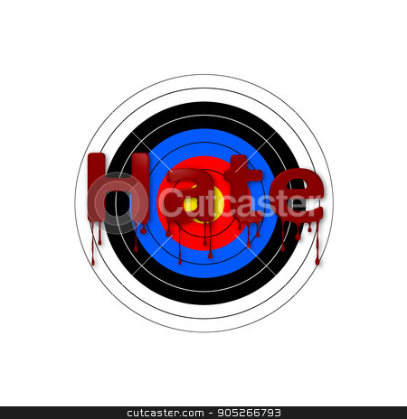 To use this stock image in your creative project, please select the size you need over to the right and click the "Add to Cart" button.
Your downloaded image will come with the Cutcaster watermark removed so don’t worry about the watermark you see on this page. Target Bloody Hate stock photo, Target background with a bloody Hate writing over it. by Henrik Lehnerer