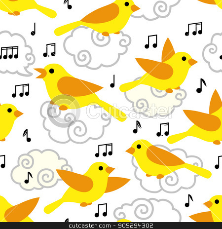 To use this stock image in your creative project, please select the size you need over to the right and click the "Add to Cart" button.
Your downloaded image will come with the Cutcaster watermark removed so don’t worry about the watermark you see on this page. Seamless pattern with cute cartoon birds and notes stock vector clipart, Seamless pattern with cute cartoon birds and notes in the sky. Art vector illustration. by verock