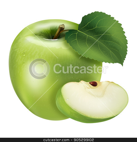 To use this stock image in your creative project, please select the size you need over to the right and click the "Add to Cart" button.
Your downloaded image will come with the Cutcaster watermark removed so don’t worry about the watermark you see on this page. Green apple on white background stock photo, Green apple with leaves. Isolated illustration on white background. by ConceptCafe