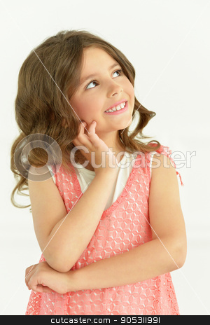 To use this stock image in your creative project, please select the size you need over to the right and click the "Add to Cart" button.
Your downloaded image will come with the Cutcaster watermark removed so don’t worry about the watermark you see on this page. cute little girl posing stock photo, portrait of cute little girl posing in beautiful dress by Ruslan Huzau