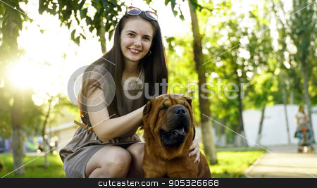 To use this stock image in your creative project, please select the size you need over to the right and click the "Add to Cart" button.
Your downloaded image will come with the Cutcaster watermark removed so don’t worry about the watermark you see on this page. young woman walking in the park with a Shar-Pei stock photo, young woman walking in the park with a Shar-Pei by petr zaika