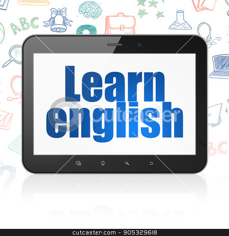 To use this stock image in your creative project, please select the size you need over to the right and click the "Add to Cart" button.
Your downloaded image will come with the Cutcaster watermark removed so don’t worry about the watermark you see on this page. Learning concept: Tablet Computer with Learn English on display stock photo, Learning concept: Tablet Computer with blue text Learn English on display, Hand Drawn Education Icons background, 3D rendering by mkabakov