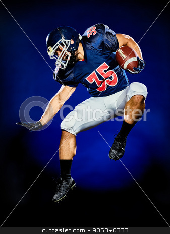 To use this stock image in your creative project, please select the size you need over to the right and click the "Add to Cart" button.
Your downloaded image will come with the Cutcaster watermark removed so don’t worry about the watermark you see on this page. american football player man isolated stock photo, one american football player man isolated on colorful black background by Ishadow