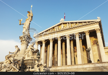 To use this stock image in your creative project, please select the size you need over to the right and click the "Add to Cart" button.
Your downloaded image will come with the Cutcaster watermark removed so don’t worry about the watermark you see on this page. Parliament of Austria in Vienna stock photo, Parliament of Austria in Vienna. Vienna, Austria. by Henryk Sadura