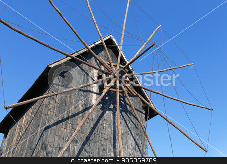 To use this stock image in your creative project, please select the size you need over to the right and click the "Add to Cart" button.
Your downloaded image will come with the Cutcaster watermark removed so don’t worry about the watermark you see on this page. Old wooden windmill stock photo, Old wooden windmill in the background of the blue sky by Veresovich