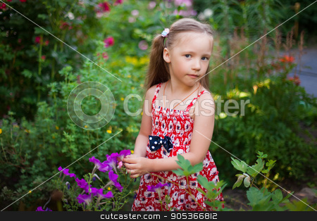To use this stock image in your creative project, please select the size you need over to the right and click the "Add to Cart" button.
Your downloaded image will come with the Cutcaster watermark removed so don’t worry about the watermark you see on this page. Cute happy girl in a green blooming garden stock photo, Cute happy girl in a blooming garden by HDesert