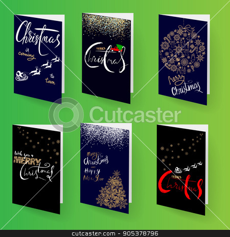 To use this stock image in your creative project, please select the size you need over to the right and click the "Add to Cart" button.
Your downloaded image will come with the Cutcaster watermark removed so don’t worry about the watermark you see on this page. Set of christmas brochures templates. Bright vector backgrounds. Christmas frames, lettering for your design. stock vector clipart, Set of christmas brochures templates. Bright vector backgrounds. Christmas frames, lettering for your design. by Babii Anna