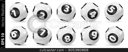 To use this stock image in your creative project, please select the size you need over to the right and click the "Add to Cart" button.
Your downloaded image will come with the Cutcaster watermark removed so don’t worry about the watermark you see on this page. Set of Lottery Black and White Number Balls 0-9 stock vector clipart, Lottery Number Balls. Black and white balls isolated. Bingo balls set. Bingo balls with numbers. Set of black and white balls. Realistic vector. Lotto concept. White Bingo Balls by Sid10