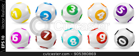To use this stock image in your creative project, please select the size you need over to the right and click the "Add to Cart" button.
Your downloaded image will come with the Cutcaster watermark removed so don’t worry about the watermark you see on this page. Set of Lottery Colored Number Balls 0-9 stock vector clipart, Vector Colorful Bingo. Lottery Number Balls. Colored balls isolated. Bingo ball. Bingo balls with numbers. Set of colored balls. Realistic vector. Lotto concept. Bingo balls set by Sid10