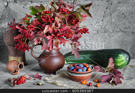 To use this stock image in your creative project, please select the size you need over to the right and click the "Add to Cart" button.
Your downloaded image will come with the Cutcaster watermark removed so don’t worry about the watermark you see on this page. Vegetables and berries on the old boards gray background stock photo, Vegetables and berries on the old boards and gray background in rustic style. Bouquet of viburnum in a jar, squash and sloe berries and rose hips by Galina Bondarenko