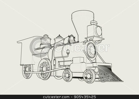 To use this stock image in your creative project, please select the size you need over to the right and click the "Add to Cart" button.
Your downloaded image will come with the Cutcaster watermark removed so don’t worry about the watermark you see on this page. Old American Steam Locomotive outline sketch 3D illustration stock photo, Old American 4-4-0 Steam Locomotive on white 3D render by Eugene Zabugin