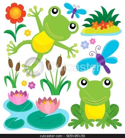 To use this stock image in your creative project, please select the size you need over to the right and click the "Add to Cart" button.
Your downloaded image will come with the Cutcaster watermark removed so don’t worry about the watermark you see on this page. Frog thematic set 1 stock vector clipart, Frog thematic set 1 - eps10 vector illustration. by Klara Viskova