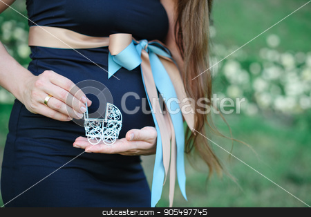 To use this stock image in your creative project, please select the size you need over to the right and click the "Add to Cart" button.
Your downloaded image will come with the Cutcaster watermark removed so don’t worry about the watermark you see on this page. pregnant woman holding a toy stroller. concept idea stock photo, pregnant woman holding a toy stroller. concept idea by timonko