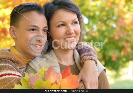 To use this stock image in your creative project, please select the size you need over to the right and click the "Add to Cart" button.
Your downloaded image will come with the Cutcaster watermark removed so don’t worry about the watermark you see on this page. mother with son portrait stock photo, Portrait of a mother with son close up by Ruslan Huzau