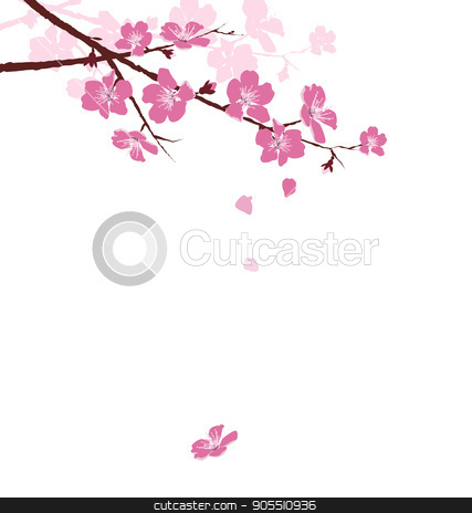 To use this stock image in your creative project, please select the size you need over to the right and click the "Add to Cart" button.
Your downloaded image will come with the Cutcaster watermark removed so don’t worry about the watermark you see on this page. Cherry branch with flowers isolated on white stock vector clipart, Cherry branch with flowers isolated on white background by Makkuro_GL