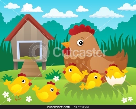 To use this stock image in your creative project, please select the size you need over to the right and click the "Add to Cart" button.
Your downloaded image will come with the Cutcaster watermark removed so don’t worry about the watermark you see on this page. Chicken topic image 2 stock vector clipart, Chicken topic image 2 - eps10 vector illustration. by Klara Viskova