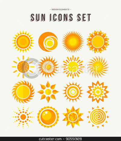 To use this stock image in your creative project, please select the size you need over to the right and click the "Add to Cart" button.
Your downloaded image will come with the Cutcaster watermark removed so don’t worry about the watermark you see on this page. Simple sun icon set summer concept illustrations stock vector clipart, Set of sun icon illustrations, abstract yellow designs in flat art for weather or climate project. EPS10 vector. by Cienpies Design