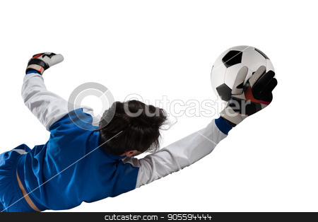 To use this stock image in your creative project, please select the size you need over to the right and click the "Add to Cart" button.
Your downloaded image will come with the Cutcaster watermark removed so don’t worry about the watermark you see on this page. Goalkeeper catches the ball in the stadium stock photo, Goalkeeper catches the ball in the stadium during a football game by Federico Caputo