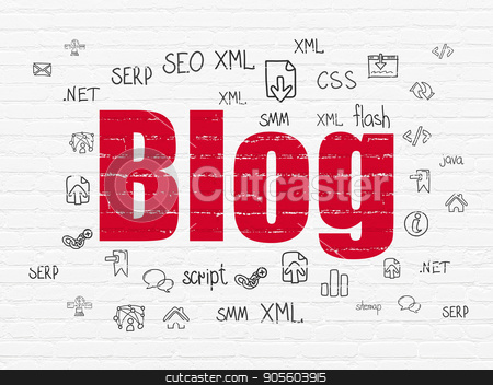 To use this stock image in your creative project, please select the size you need over to the right and click the "Add to Cart" button.
Your downloaded image will come with the Cutcaster watermark removed so don’t worry about the watermark you see on this page. Web development concept: Blog on wall background stock photo, Web development concept: Painted red text Blog on White Brick wall background with Hand Drawn Site Development Icons by mkabakov