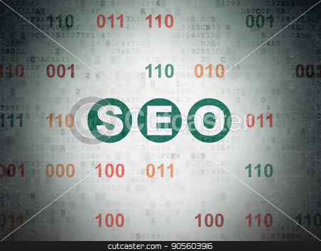 To use this stock image in your creative project, please select the size you need over to the right and click the "Add to Cart" button.
Your downloaded image will come with the Cutcaster watermark removed so don’t worry about the watermark you see on this page. Web development concept: SEO on Digital Data Paper background stock photo, Web development concept: Painted green text SEO on Digital Data Paper background with Binary Code by mkabakov