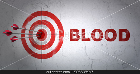 To use this stock image in your creative project, please select the size you need over to the right and click the "Add to Cart" button.
Your downloaded image will come with the Cutcaster watermark removed so don’t worry about the watermark you see on this page. Health concept: target and Blood on wall background stock photo, Success Health concept: arrows hitting the center of target, Red Blood on wall background, 3D rendering by mkabakov