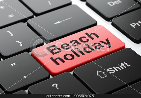To use this stock image in your creative project, please select the size you need over to the right and click the "Add to Cart" button.
Your downloaded image will come with the Cutcaster watermark removed so don’t worry about the watermark you see on this page. Tourism concept: Beach Holiday on computer keyboard background stock photo, Tourism concept: computer keyboard with word Beach Holiday, selected focus on enter button background, 3D rendering by mkabakov