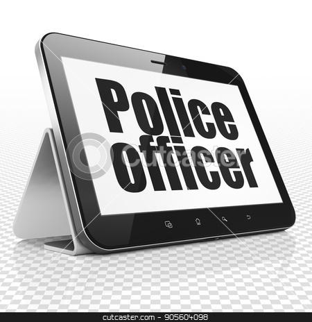 To use this stock image in your creative project, please select the size you need over to the right and click the "Add to Cart" button.
Your downloaded image will come with the Cutcaster watermark removed so don’t worry about the watermark you see on this page. Law concept: Tablet Computer with Police Officer on display stock photo, Law concept: Tablet Computer with black text Police Officer on display, 3D rendering by mkabakov