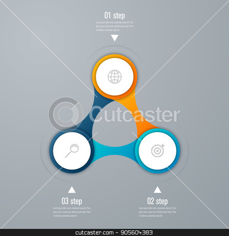 To use this stock image in your creative project, please select the size you need over to the right and click the "Add to Cart" button.
Your downloaded image will come with the Cutcaster watermark removed so don’t worry about the watermark you see on this page. emplate for cycle diagram, graph, presentation stock vector clipart, Vector for infographic. Template for cycle diagram, graph, presentation and round chart. Business concept with 3 options, parts, steps or processes. Data visualization. by Amelisk