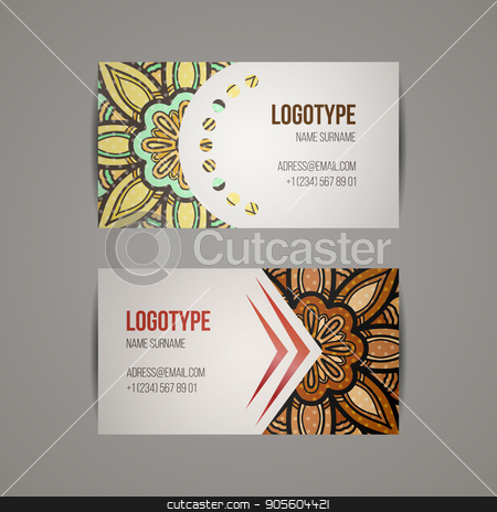 To use this stock image in your creative project, please select the size you need over to the right and click the "Add to Cart" button.
Your downloaded image will come with the Cutcaster watermark removed so don’t worry about the watermark you see on this page. Set of vector design templates. Business card with floral circle ornament. Mandala style. stock vector clipart, Set of vector design templates. Business card with floral circle ornament. Mandala style. by Drekhann
