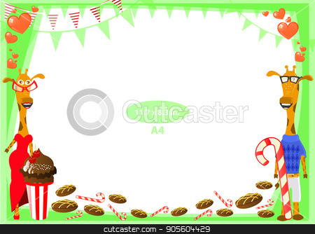 To use this stock image in your creative project, please select the size you need over to the right and click the "Add to Cart" button.
Your downloaded image will come with the Cutcaster watermark removed so don’t worry about the watermark you see on this page. Frame. Standard size in inches. A format stock vector clipart, Frame. Standard size in inches. A format. Horizontal orientation of the sheet. Illustration for your design. Giraffe he and she among sweets and flags. celebration by Kseniia