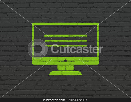 To use this stock image in your creative project, please select the size you need over to the right and click the "Add to Cart" button.
Your downloaded image will come with the Cutcaster watermark removed so don’t worry about the watermark you see on this page. Web design concept: Monitor on wall background stock photo, Web design concept: Painted green Monitor icon on Black Brick wall background by mkabakov