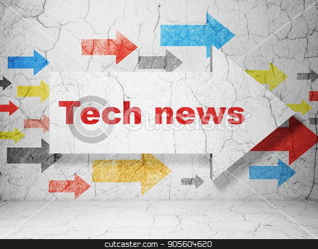 To use this stock image in your creative project, please select the size you need over to the right and click the "Add to Cart" button.
Your downloaded image will come with the Cutcaster watermark removed so don’t worry about the watermark you see on this page. News concept: arrow with Tech News on grunge wall background stock photo, News concept: arrow with Tech News on grunge textured concrete wall background, 3D rendering by mkabakov